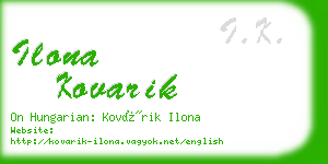 ilona kovarik business card